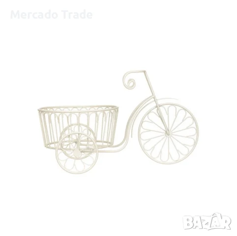 Декоративна поставка Mercado Trade, За саксия, Велосипед, Бял, снимка 2 - Саксии и кашпи - 31540027