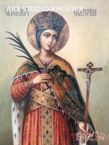 Икона на Света Екатерина icona Sveta Ekaterina, снимка 2 - Икони - 12652758