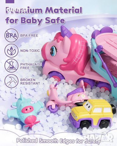 Камион с малки превозни средства, светлина и звук за деца /момиче/, снимка 8 - Конструктори - 42895750