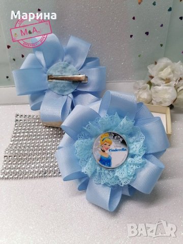 Много красив аксесоар за коса Пепеляшка в нежно синьо! , снимка 5 - Шноли, диадеми, ленти - 31577995