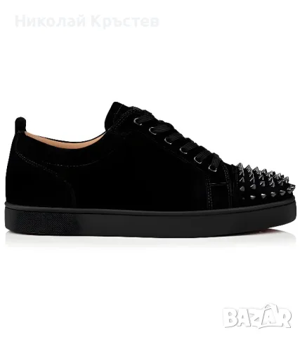 Louboutin Louis Junior Spikes Black - Разпродажба на последни бройки