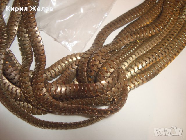 СТАРО ВИНТИДЖ МЕДНО КОЛИЕ ГЕРДАН ИНТЕРЕСНА ПЛЕТКА 7063, снимка 4 - Колиета, медальони, синджири - 30410855