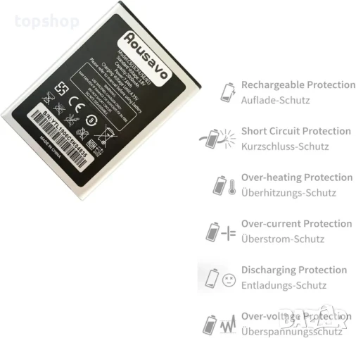 НОВА, тествана батерия Aousavo за смартфон Oukitel C5, C5 Pro, снимка 2 - Оригинални батерии - 50501446