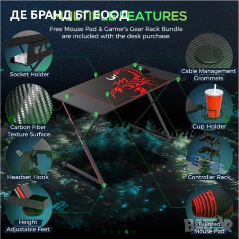 Геймърско бюро ERK-X47-B, снимка 5 - Бюра - 31880399