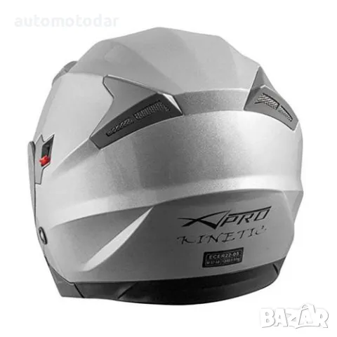 Каска за скутер A-PRO KINETIC SILVER, снимка 2 - Аксесоари и консумативи - 48808769