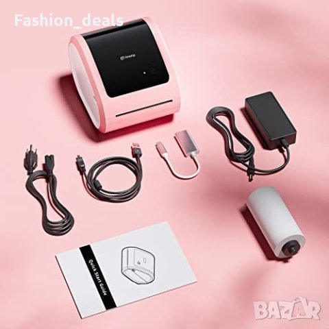 Нов Термален принтер за етикети в розов цвят с Bluetooth, снимка 2 - Друга електроника - 42777428