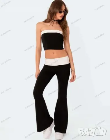 Нови дамски модерни, удобни, вталени панталони с ниска талия, 2цвята, снимка 10 - Панталони - 43465043