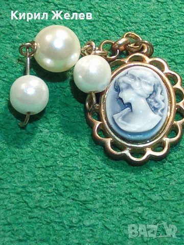 КЛАСИЧЕСКА КАМЕЯ с ПЕРЛИ БРОНЗ ПОЗЛАТА АРТ ДЕКО 21775