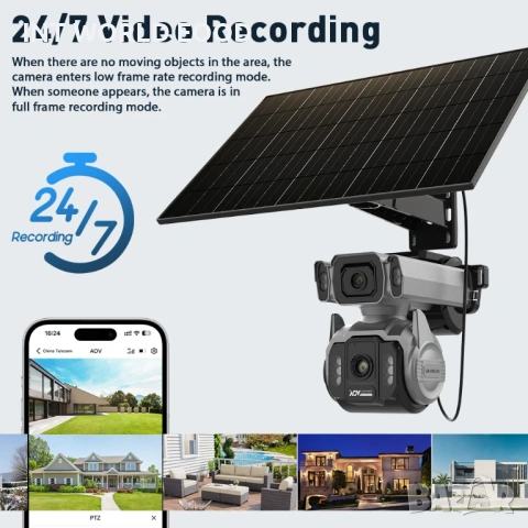 LS VISION 10MP AOV Соларна 4G Kамера 12X оптичен зуум HiEasy APP, снимка 3 - Друга електроника - 53927536