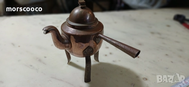 Старинен месингов чайник за греяна ракия 