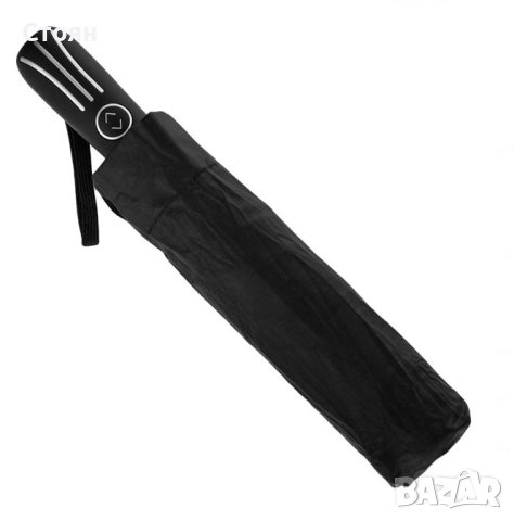 Чадър за дъжд Автоматичен черен 30,5 см, снимка 4 - Други - 42877746