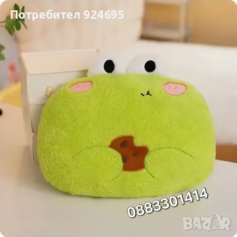 Плюшена възглавница Жаба, Коте 40см 