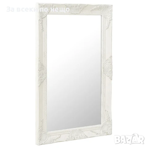 Стенно огледало, бароков стил, 50x80 см, бяло Код P797