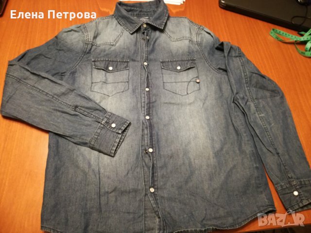 Дънкова риза Теранова размер 12/13г, снимка 1 - Детски ризи - 29910567