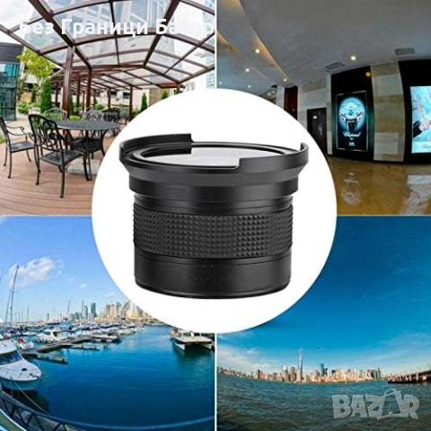 Нов Широкоъгълен фишай обектив 58 мм за DSLR фотоапарат камера леща снимки, снимка 4 - Обективи и филтри - 54206467