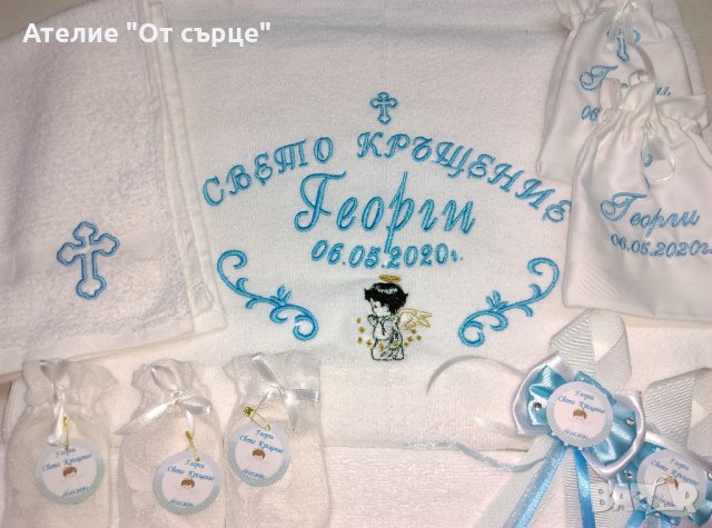 Комплекти за Кръщене, снимка 5 - Хавлиени кърпи - 29845552