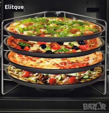Комплект за печене на пица с хромирана метална стойка