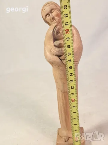 дървена статуетка Богородица с Младенеца 21/5, снимка 5 - Статуетки - 49216922
