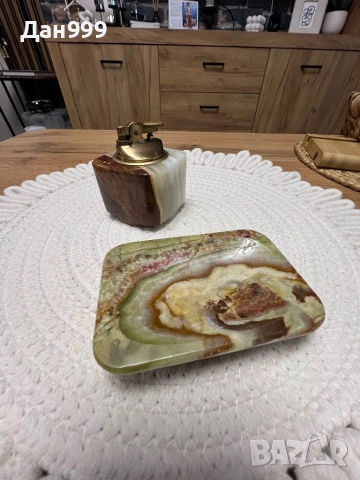 Уникално красиви - настолна запалка и пепелник от оникс, снимка 3 - Запалки - 54064780