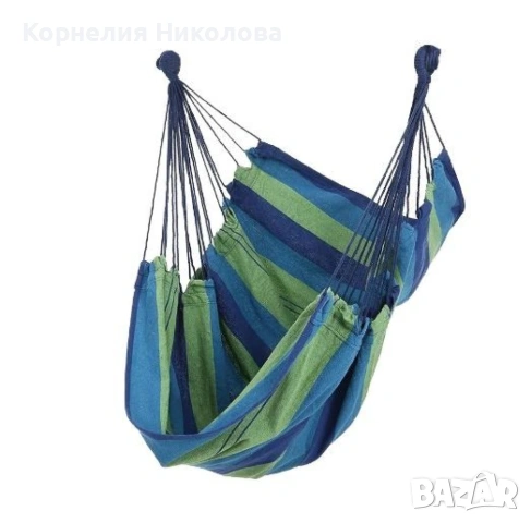 хамак с въжета. Издръжливост до 150 кг. Подходящ за градина, веранда, тераса и дом., снимка 3 - Градински мебели, декорация  - 54178371