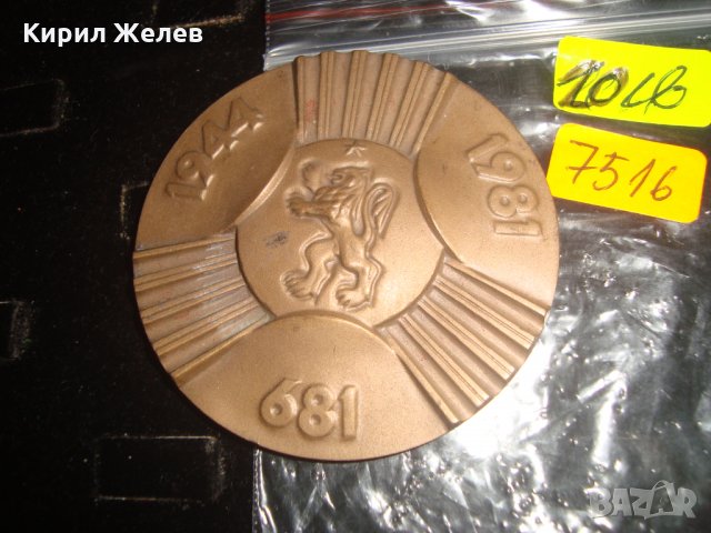 13 ВЕКА БЪЛГАРИЯ МАСИВЕН РЯДЪК БРОНЗОВ ПЛАКЕТ 1981г.  7516, снимка 3 - Колекции - 30889612
