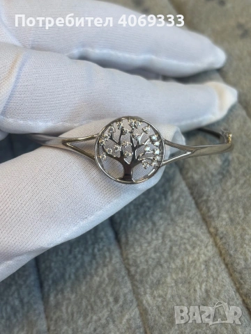 Сребърна гривна с  Дърво и камъчета 925 