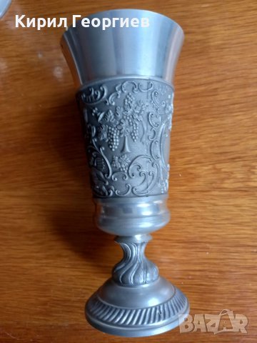 Голяма релефна цинкова чаша на столче. , снимка 3 - Чаши - 40310894