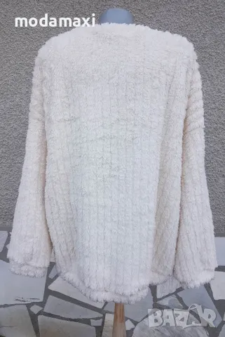 4XL Нов бял пухкав пуловер, снимка 5 - Блузи с дълъг ръкав и пуловери - 48160115