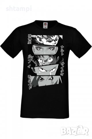Мъжка тениска Anime Heroes Naruto Goku Luffy Sakura,Анимация,игра,Празник,Повод,