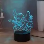 Стич 3D нощна лампа, аниме Stitch, USB,с дистанционно управление,16 цвята, 2 бр. 3Д представки, снимка 6
