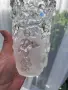 Ваза от Walther Glas от серията Carmen Satin с красив релефен  дизайн от матово и прозрачно стъкло, снимка 2
