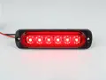 LED габарит с рефлектор 6 LED 12-24V за страничен монтаж с червена светлина, снимка 1