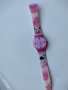 Часовник SWATCH AG 2003 Woman In Pink Clear & Silver Casual Quartz Watch Flower Charm