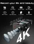Apexcam M90 Pro EIS Екшън камера 4K 20MP WIFI за спорт 170° широкоъгълна 40M Водоустойчива с дистанц, снимка 2