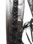 Черен клин кожен , много ефектен, с лента и капси, дълъг , висока талия, много модерен , впечатляващ, снимка 6