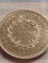 Сребърна монета 50 франка 1974г. Република Франция LIBERTE EGALITE FRATERNITE 40936, снимка 6