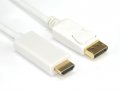 Кабел DisplayPort към HDMI 1.8м Бял VCom SS001236 Cable DP to HDMI M/M, снимка 1 - Кабели и адаптери - 33986849