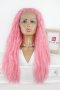 Дълга къдрава розова лейс фронт перука Уенди, снимка 1 - Аксесоари за коса - 38293643