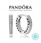 Обеци Пандора сребро 925 Pandora Sparkle and Hearts Hoop Earrings. Колекция Amélie, снимка 1 - Обеци - 36982742