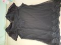 Черна памучна блуза на Zara, без забележки , снимка 1 - Тениски - 42089175