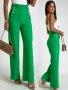 УНИКАЛЕН зелен панталон с висока талия и широк крачол