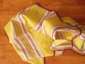 Стара ръчно тъкана фолк покривка за маса,дантела, снимка 6