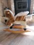 Дървено люлеещо конче със седло, снимка 1
