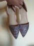 Дам.сандали-/изк.велур+брокат/-"Ideal shoes"-№40-цвят-розов. Закупени от Италия., снимка 3