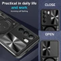 Realme C75 4G / 14x 5G Удароустойчив CD Texture Sliding /Camshield Magnetic Holder Калъф и Протектор, снимка 6