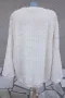 4XL Нов бял пухкав пуловер, снимка 5