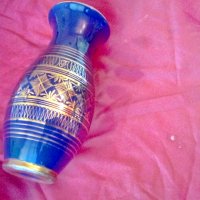 Стара красива керамична ваза с позлата , снимка 9 - Антикварни и старинни предмети - 37286463
