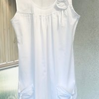 Бяла рокля-туника с дантела кроше Италия , снимка 5 - Рокли - 37272233