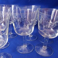 Ретро чаши за алкохол, ръчна гравюра, столче – 9 бр, снимка 7 - Чаши - 42235253