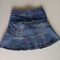 Дънкова пола и/ или тениска110см, снимка 1 - Детски рокли и поли - 40339128